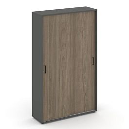 Стайл Проджект Шкаф-купе комбинир. SN.SHK-002 Антрацит/Вяз Благородный/Черный Ручки 1200*400*1982 - Фото предпросмотра