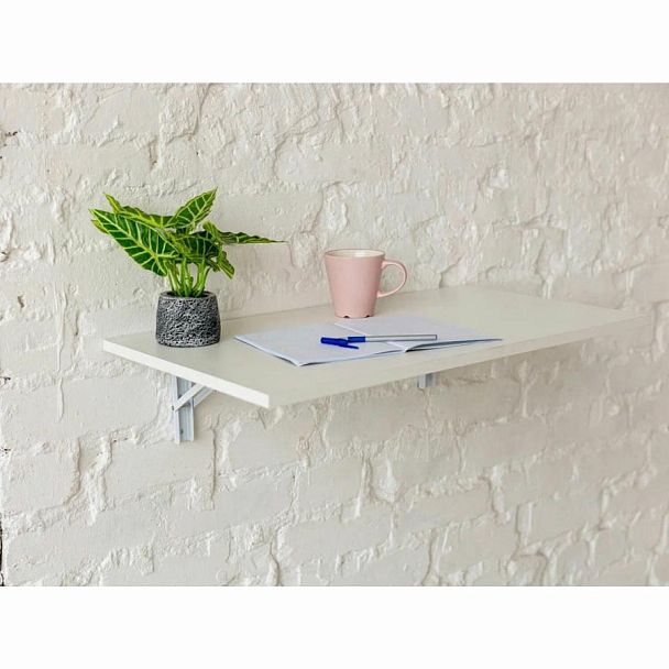 Стол настенный откидной "СЛКС", 750х450 мм, многофункциональный, ЛДСП белая - Вид 5