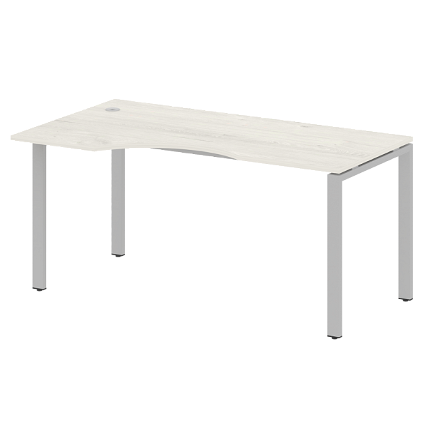 Metal System Стол криволинейный левый на П-образном м/к БП.СА-1 (L) Дуб наварра/Серый металл 1600*900*750 - Вид 1