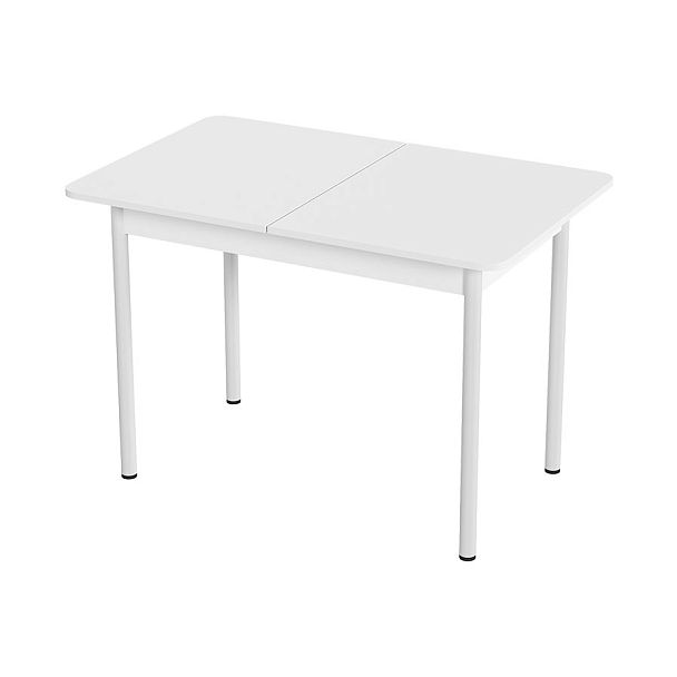 Стол Лион 2 ЛДСП (Подстолье прямое белое) НЕ ВЫБИРАТЬ Белый матовый - Вид 1