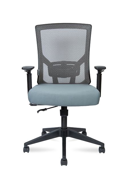 Кресло офисное Гарда LB / черный пластик / серая сетка / серая сидушка - Вид 2