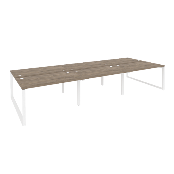 Onix Рабочая станция на О-образном м/к O.MO-D.RS-6.3.8 Тиквуд темный/Белый металл 4140*1635*750 - Вид 1