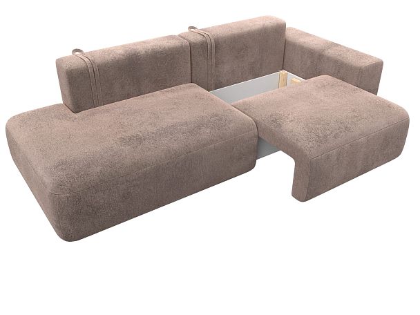 Диван прямой Лига-036 НПБ Модерн подлокотник справа Велюр бежевый - Вид 7