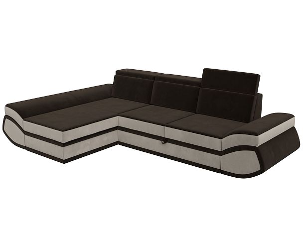 Диван угловой Лига-032 левый угол Микровельвет коричневый - Вид 5