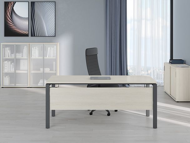 Удлинитель стола для переговоров Trend Metal 120x123,6x75 светлый дуб - Вид 25