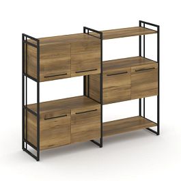 Rift Шкаф комбинированый RF.NS-004 Сандал Янтарный/Металл Черный 1576*396*1286 - Фото предпросмотра