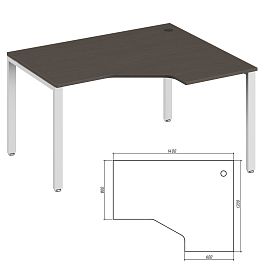 Эргономичный стол правый Trend Metal 140x120x75 тёмный дуб - Фото предпросмотра