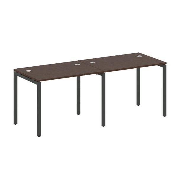 Metal System Quattro Р. ст. на 2 раб. места на П-образном м/к 40БП.СМ-2.1 Венге/Антрацит металл 2000*720*750 - Вид 1