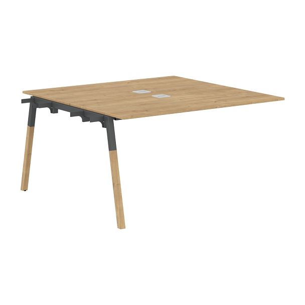 Стол приставной FIWST 1313 Дуб Гамильтон/Антрацит-Бук 1380х1370х733 FORTA - Вид 1