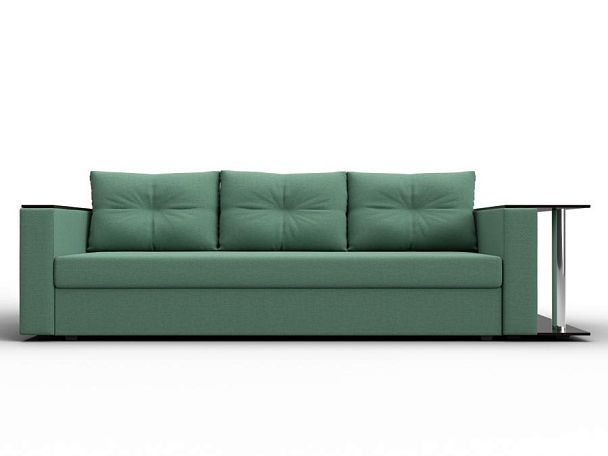 Диван прямой Атланта Лайт со столом справа Рогожка зеленый - Вид 2