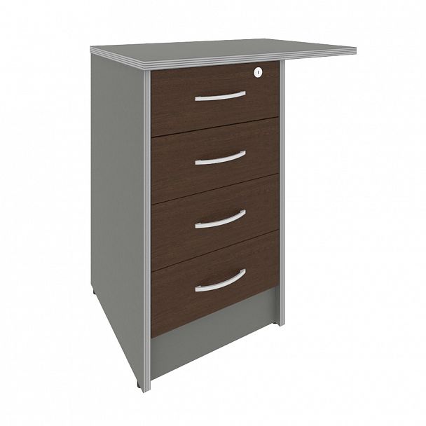 Тумба "Riva" А.ТП-4.3F-S венге/металлик - Вид 1