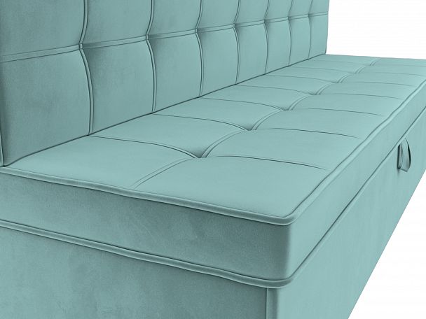 Кухонный диван Техас (полностью велюр бирюзовый) - Вид 4