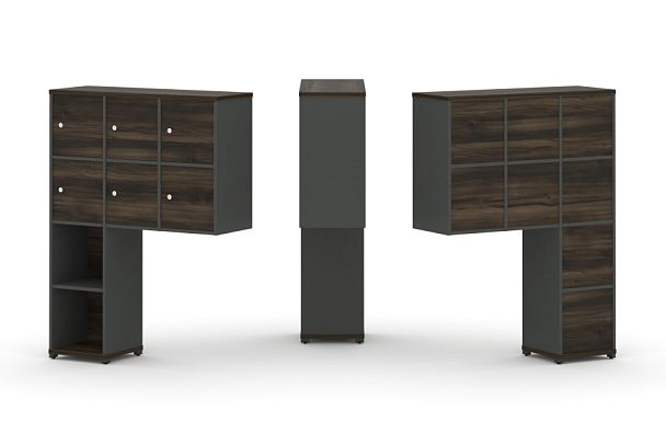 Concept Надставка высокая CN.ONV-008 Дуб Мали/Антрацит/Металл Антрацит 1099*350*1486 - Вид 1