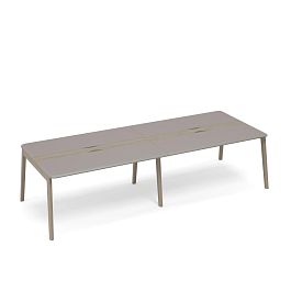 Стол для переговоров с кабель-каналом WOOD Time wood ТМ В2 155-2 вяз либерти (корпус, столешница, топ) / мокко премиум (фасад) - Фото предпросмотра