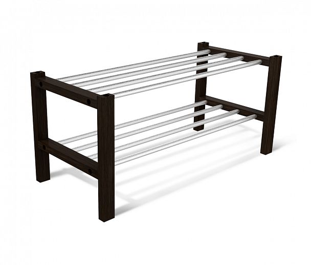 Полка для обуви Sheffilton Альберо SHT-SR9-4 венге/алюм.металлик - Вид 4