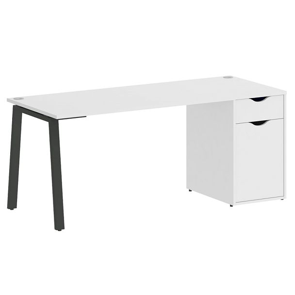 Home Office Стол письменный VR.SP-3-178.1.A Белый бриллиант/Антрацит металл 1780*720*750 - Вид 1