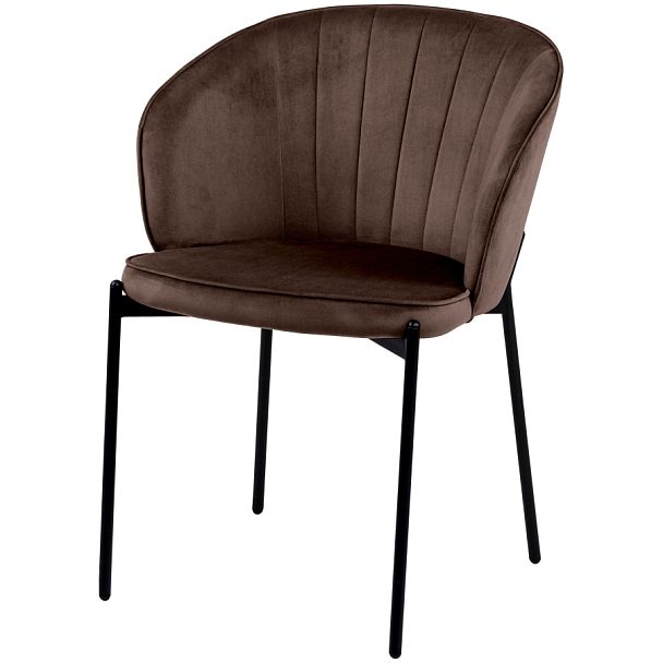 Комплект кухонных стульев Миэль коричневый велюр/черный, 2 шт. - Вид 1