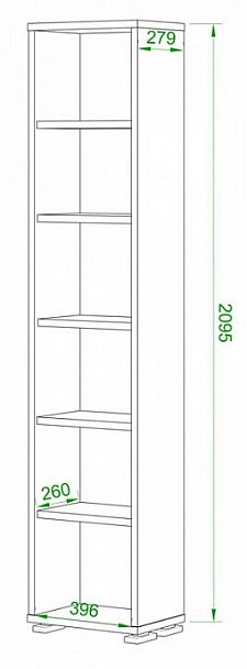 Стеллаж-колонка Домино нельсон ПУ-20-1 Белый/Нельсон - Вид 2