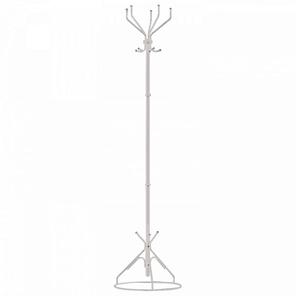 Вешалка-стойка "Ажур-2", 1,89 м, основание 46 см, 5 крючков, металл, белая - Вид 1