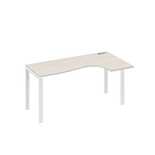 Стол эргономичный правый "Классика" на металлокаркасе UNO A4 А4 Б1 036 БП дуб / металлокаркас белый - Вид 1
