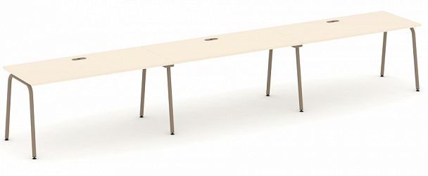 Рабочая станция на 3 места "ESTETICA" ES.RS-3.4-LK Сатин - Вид 1