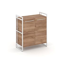 Rift Шкаф 2 ниши широкий RF.SS-21 Дуб Табак/Металл Белый 798*396*924 - Фото предпросмотра