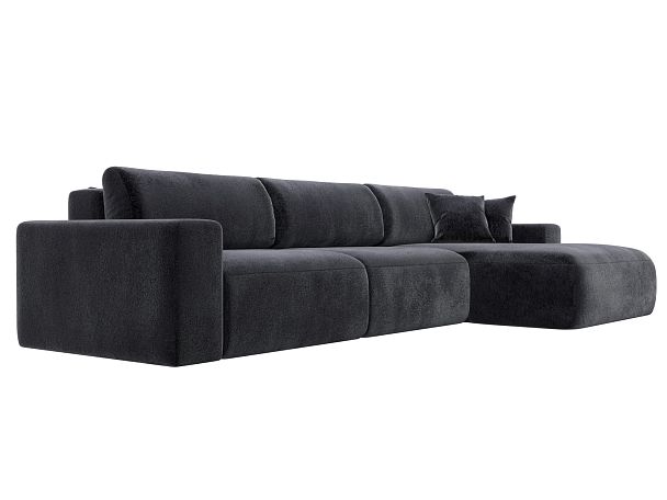 Диван угловой Лига-036 НПБ Классик Лонг правый угол Велюр серый - Вид 3