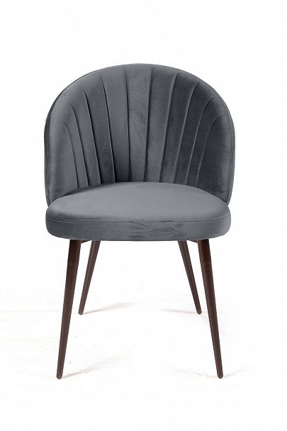 Стул Mont Blanc, бархат светло-серый 26 / черный конус - Вид 2