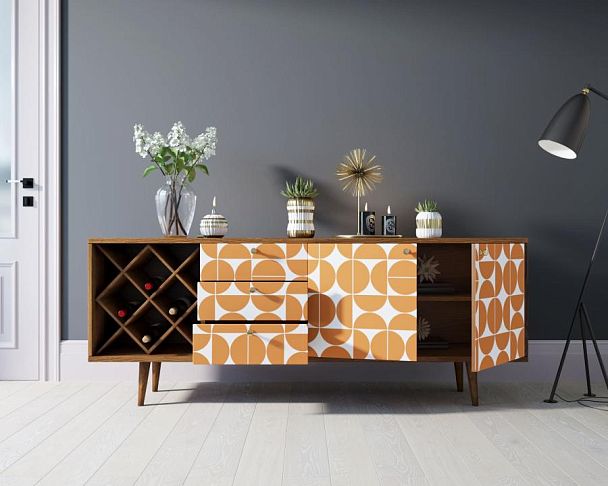 Комод Berber удлиненный с бутылочницей 14 принт арт BB15/Print_14 - Вид 2