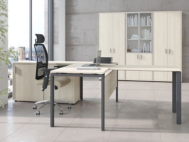 Стол для переговоров Trend Metal 120x123,6x75 светлый дуб - Вид 10