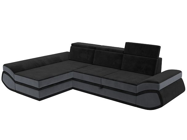 Диван угловой Лига-032 левый угол Велюр черный - Вид 5