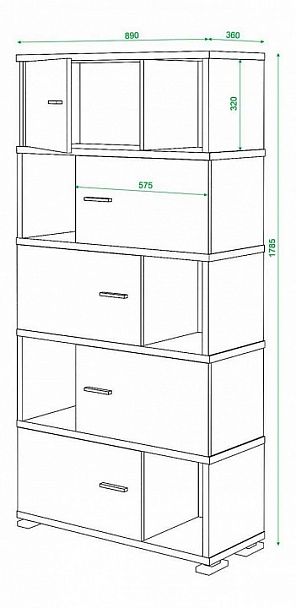 Шкаф комбинированный Домино СБ-30/5 Венге/Карамель - Вид 3