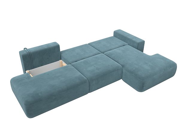 Диван угловой Лига-036 Модерн Лонг правый угол Велюр бирюзовый - Вид 9
