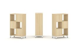 Стайл Проджект Набор стеллажа 1 сторон., 3 яр. SN.NS-321 Акация Лорка/Металл Белый 754*400*1248 - Фото предпросмотра