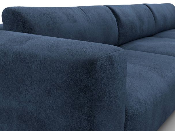 Диван угловой Лига-066 НПБ Лонг угол правый Велюр синий - Вид 4