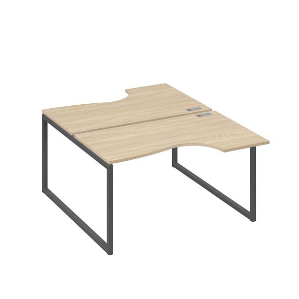 Рабочая станция каркас QUATTRO (2х140) столы Классика A4 А4 Б4 184 БП дуб скандинавский / металлокаркас антрацит - Вид 1