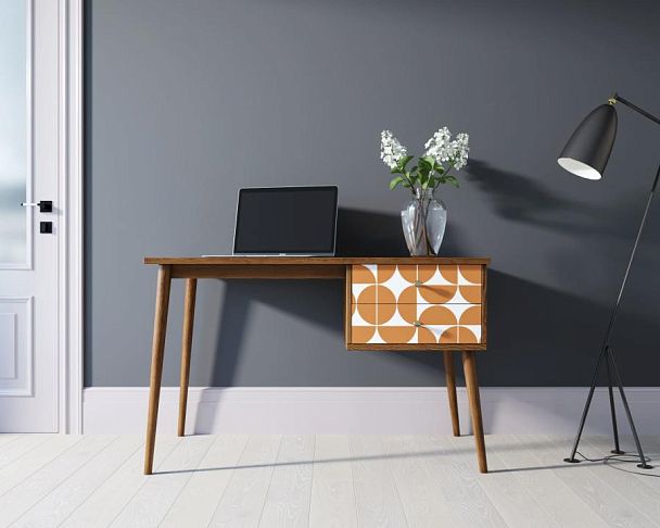 Стол рабочий Berber принт 14 с одной тумбой арт BB20/Print_14 - Вид 4