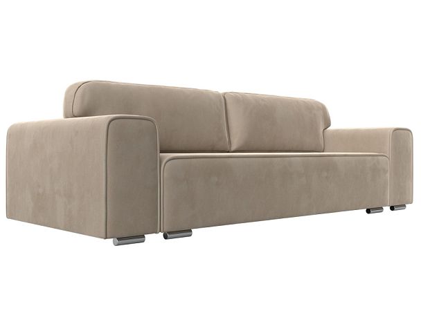Прямой диван Лига-029 Велюр бежевый - Вид 1