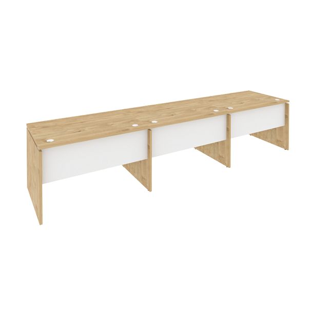 Onix Рабочая станция O.RS-3.2.8 Тиквуд светлый/Белый бриллиант 3540*800*750 - Вид 1