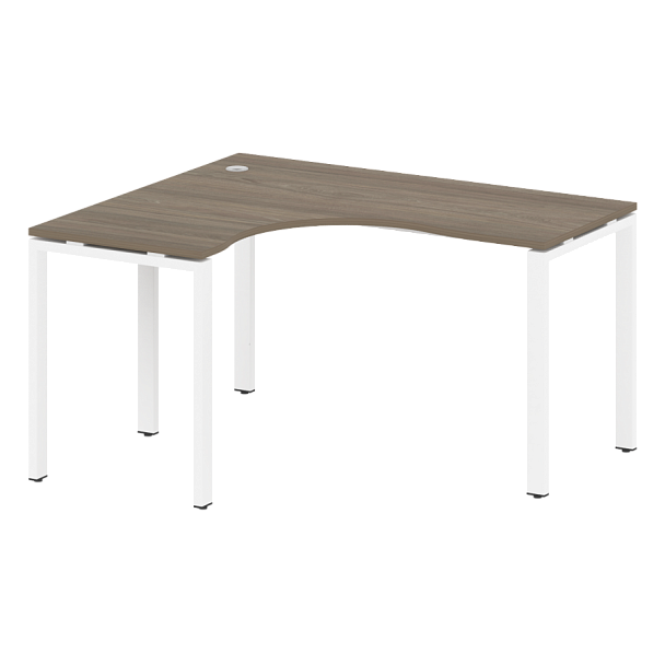 Metal System Стол криволинейный левый на П-образном м/к БП.СА-3 (L) Вяз/Белый металл 1400*1200*750 - Вид 1