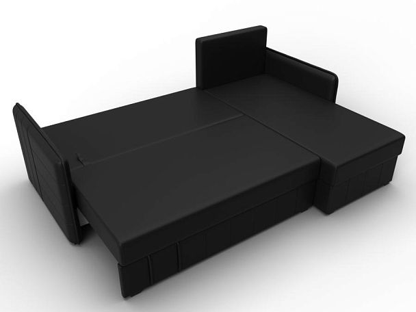 Диван угловой Слим угол универсальный Экокожа черный - Вид 8