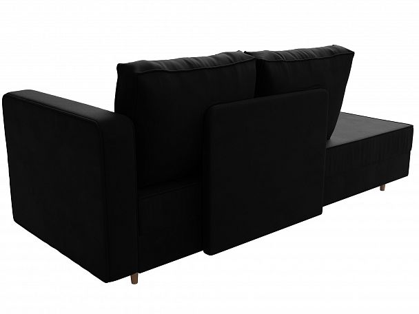 Кушетка Прайм правый (полностью микровельвет черный) - Вид 7