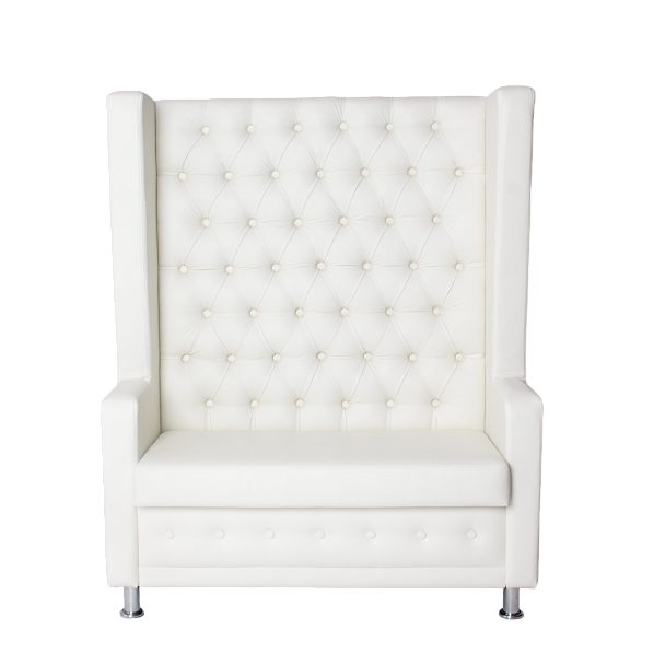 Диван Хонер, экокожа Cometa white, ножки металл хром - Вид 3