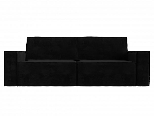 Диван прямой Куба (полностью велюр черный) - Вид 2