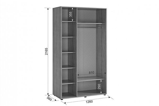 Зара Шкаф 3-створчатый 2 SMZ-10.1623 дуб сонома/белый - Вид 4