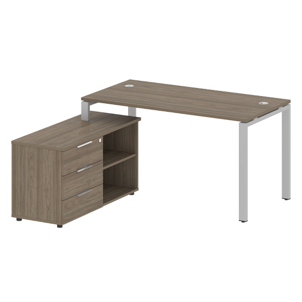 Metal System Р. ст. с тумбой на П-образном м/к БП.РС-СТС-2.3 (L) Вяз/Серый металл 1500*1520*750 - Вид 1