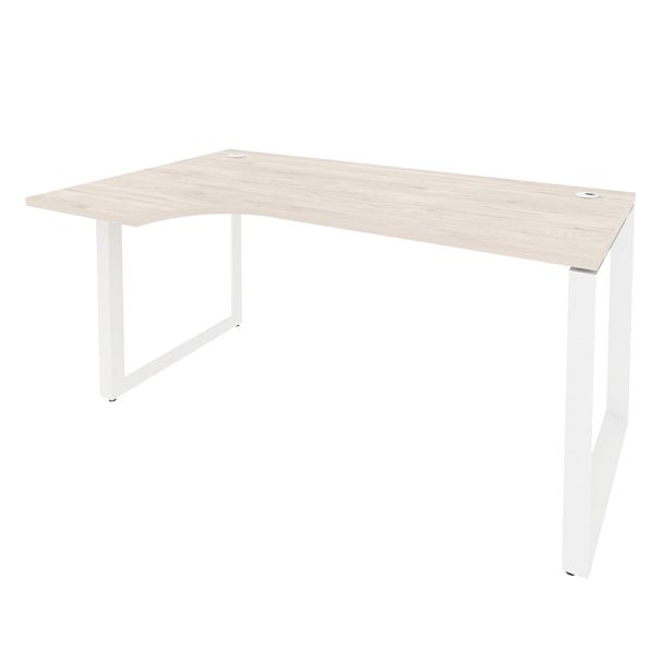 Onix Стол эргономичный левый на О-образном м/к O.MO-SA-1 (L) Денвер светлый/Белый металл 1580*980*750 (720/460) - Вид 1