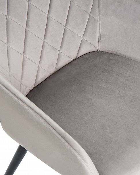 Стул обеденный DOBRIN ROBERT (черные матовые ножки, велюр V108-81 Серый) - Вид 7