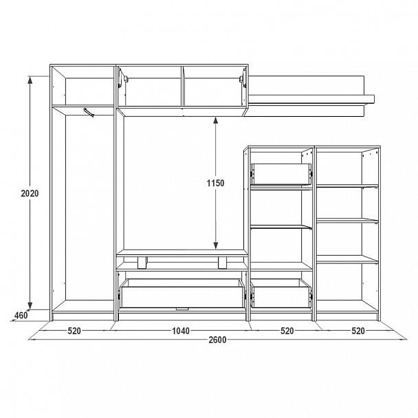 Набор мебели для гостинной "Александра 23" МДФ - Вид 2