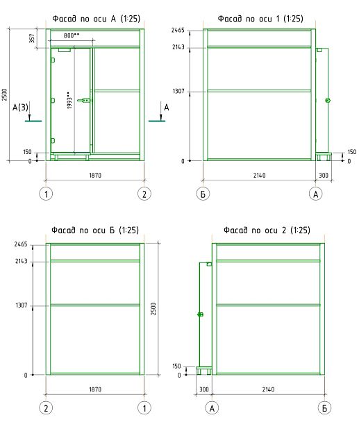 Кабинка для досмотра (стекло матовое закаленное 8 мм) - Вид 2